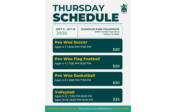 Thursday sports at the Chandler Park Fieldhouse