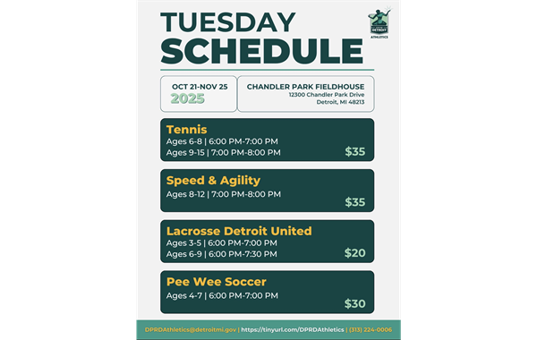 Tuesday sports at the Chandler Park Fieldhouse