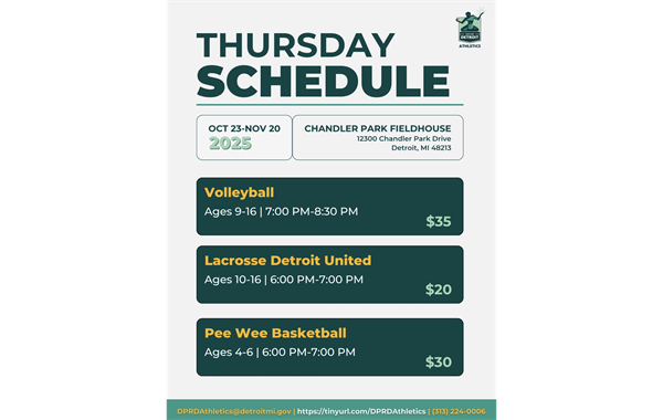 Thursday sports at the Chandler Park Fieldhouse